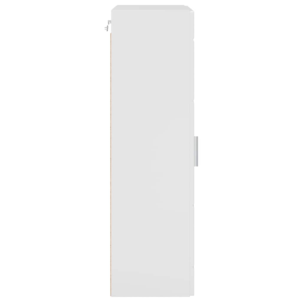 vidaXL Ντουλάπα τοίχου με ράφι Γυαλιστερό λευκό 55 x 29 x 100 εκ