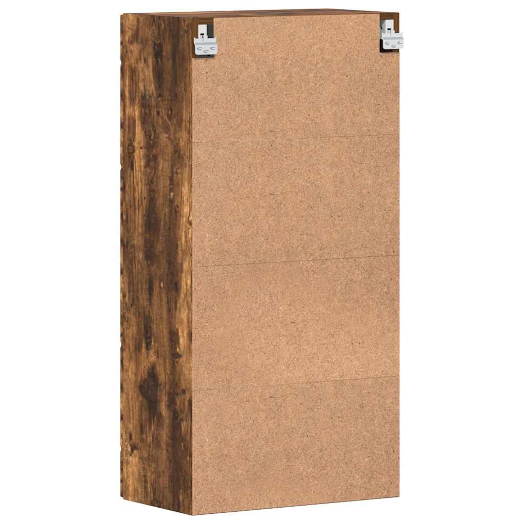 vidaXL Ντουλάπα τοίχου με ράφι με πόρτα Καπνιστή δρυς 55 x 29 x 100 εκ