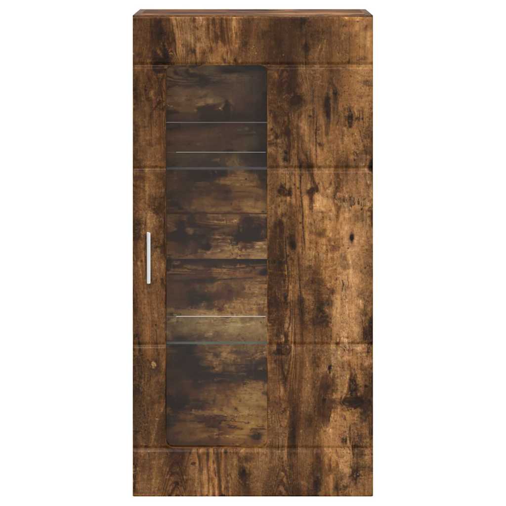 vidaXL Ντουλάπα τοίχου με ράφι με πόρτα Καπνιστή δρυς 55 x 29 x 100 εκ