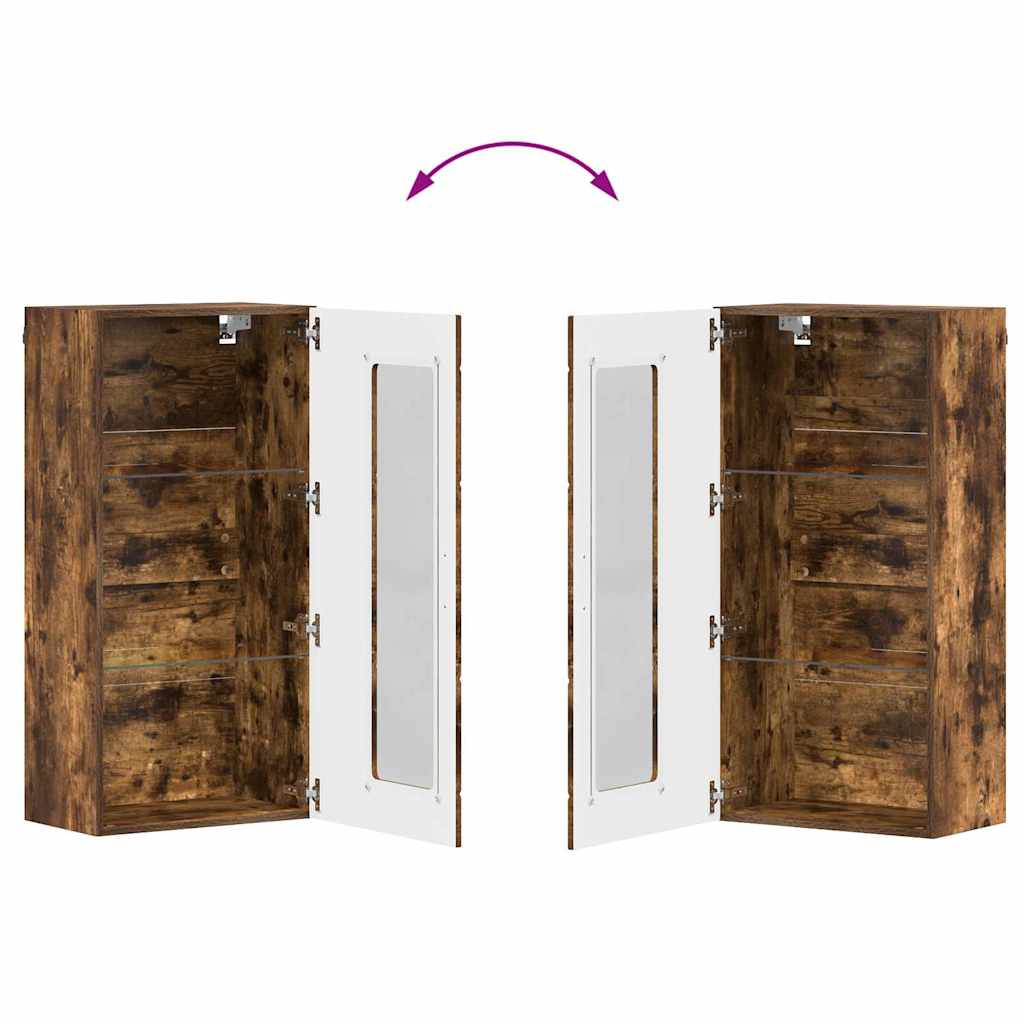 vidaXL Ντουλάπα τοίχου με αποθήκευση Καπνιστή δρυς 55 x 29 x 100 εκ