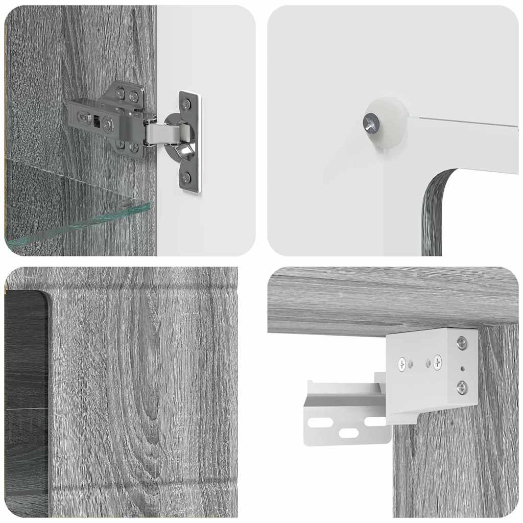 vidaXL Ντουλάπα τοίχου Γκρι sonoma 55 x 29 x 100 εκ Επεξεργασμένο ξύλο