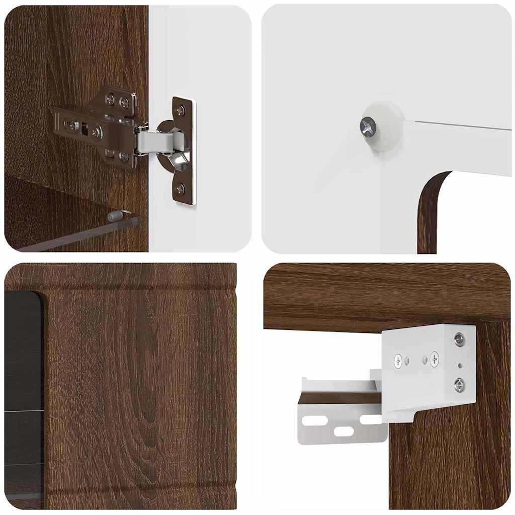 vidaXL Ντουλάπα τοίχου Καφέ δρυς 55 x 29 x 100 εκ Επεξεργασμένο ξύλο