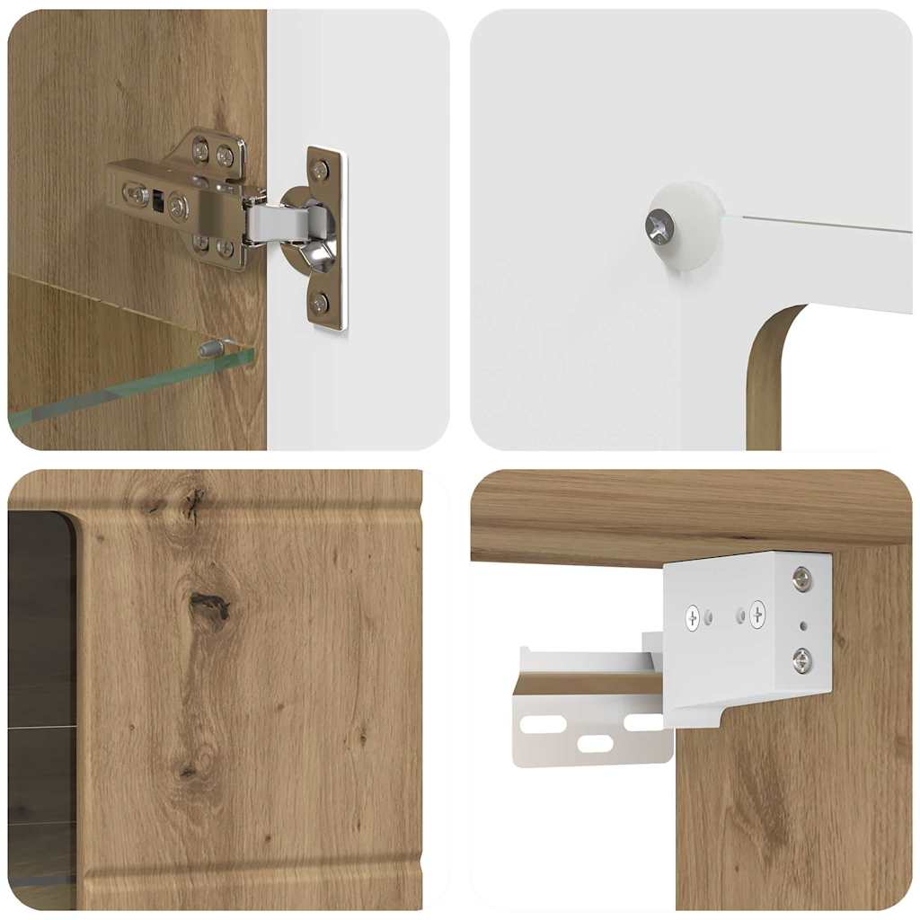 vidaXL Ντουλάπα τοίχου με ράφι Επιτοίχιο artisan δρυς 55 x 29 x 100 εκ