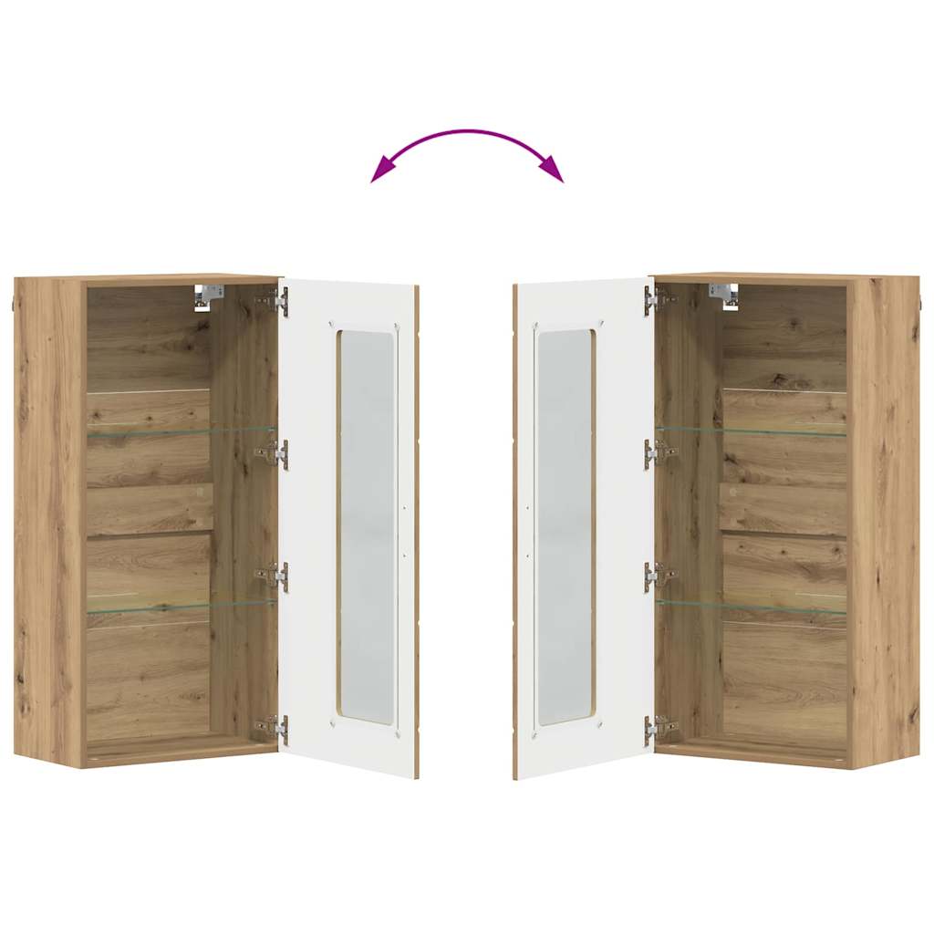 vidaXL Ντουλάπα τοίχου με ράφι Επιτοίχιο artisan δρυς 55 x 29 x 100 εκ