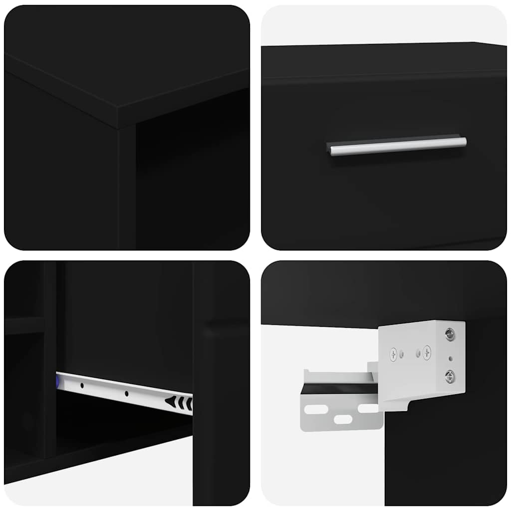 vidaXL Ντουλάπι TV με ράφι Μαύρο 150 x 39 x 30 εκ Επεξεργασμένο ξύλο