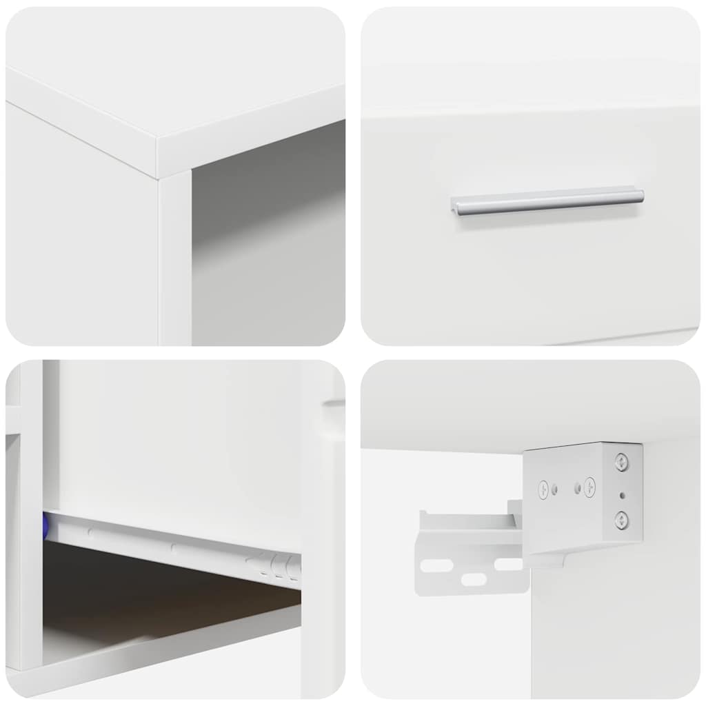 vidaXL Ντουλάπι TV με ράφι Λευκό 100.5 x 39 x 30 εκ Επεξεργασμένο ξύλο