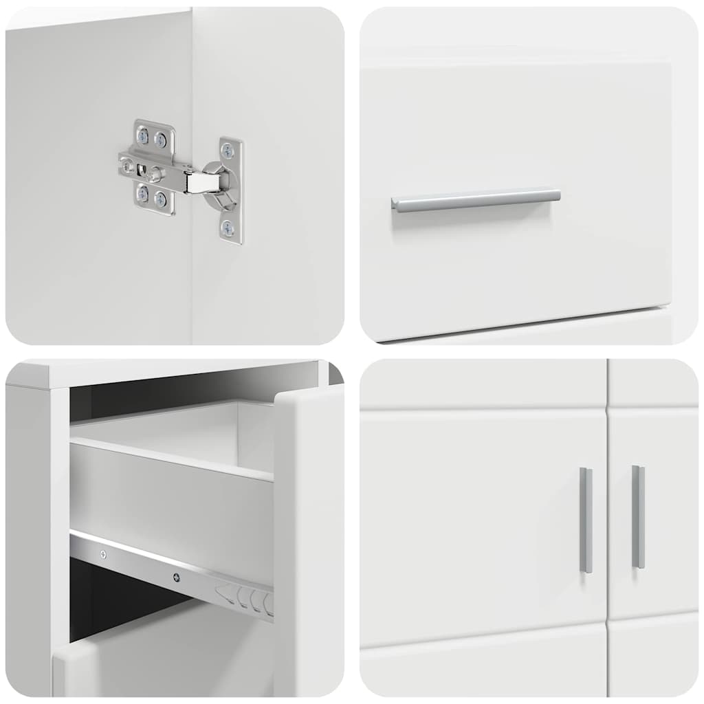 vidaXL Πλαϊνό γραφείο Λευκό 88.5 x 30.5 x 73 εκ Επεξεργασμένο ξύλο