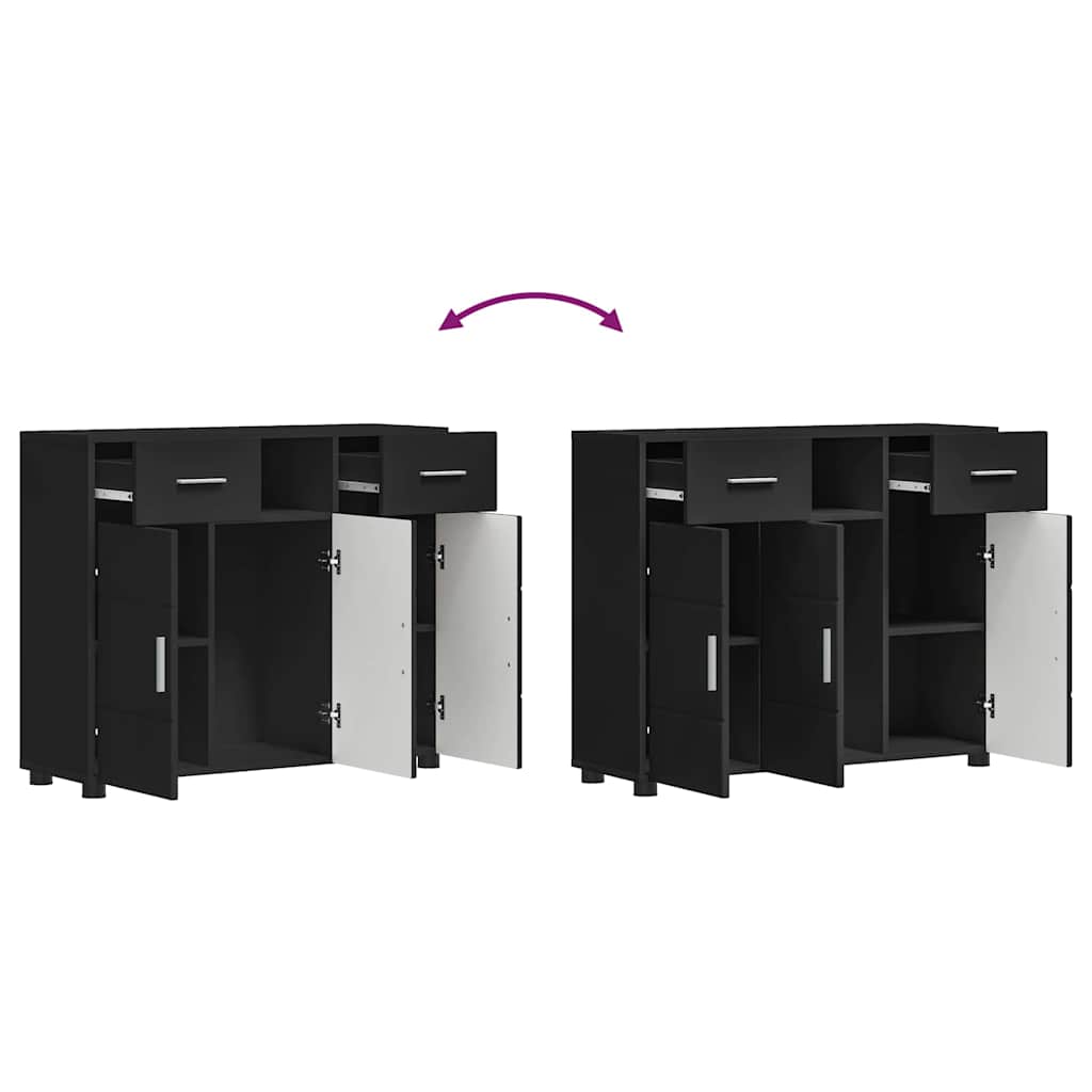 vidaXL Πλαϊνό γραφείο Μαύρο 88.5 x 30.5 x 73 εκ Επεξεργασμένο ξύλο