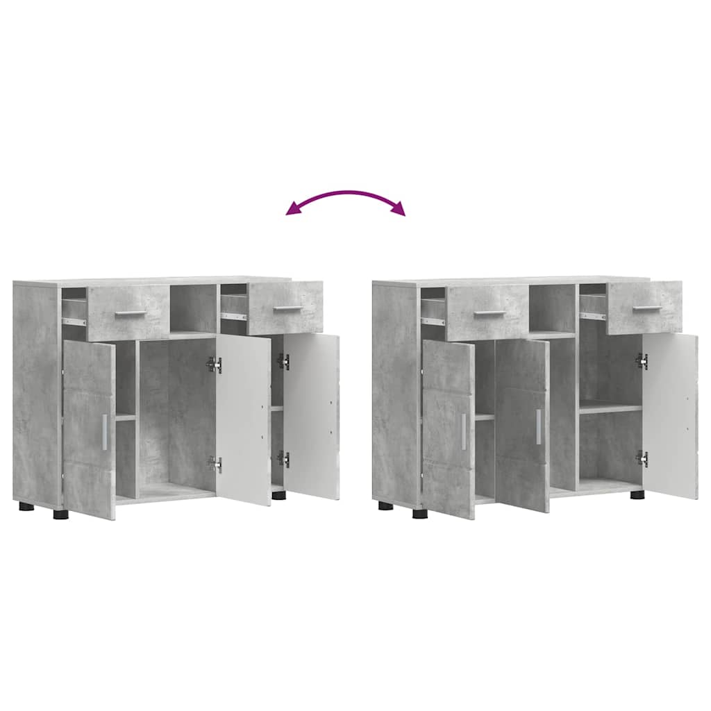 vidaXL Πλαϊνό γραφείο με συρτάρι Γκρι σκυροδέματος 88.5 x 30.5 x 73 εκ