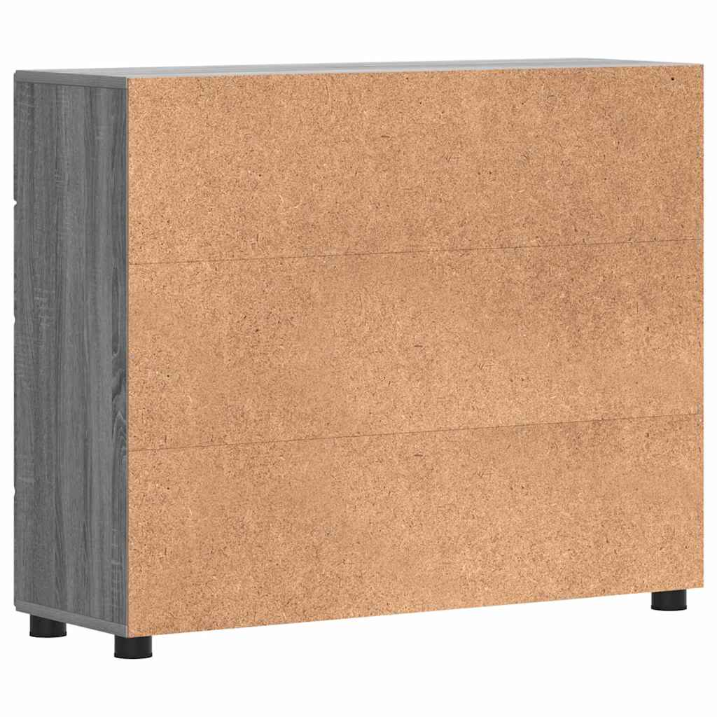 vidaXL Πλαϊνό γραφείο με συρτάρι Γκρι sonoma 88.5 x 30.5 x 73 εκ