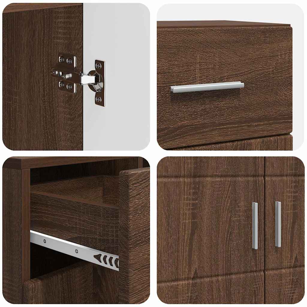 vidaXL Πλαϊνό γραφείο Καφέ δρυς 88.5 x 30.5 x 73 εκ Επεξεργασμένο ξύλο