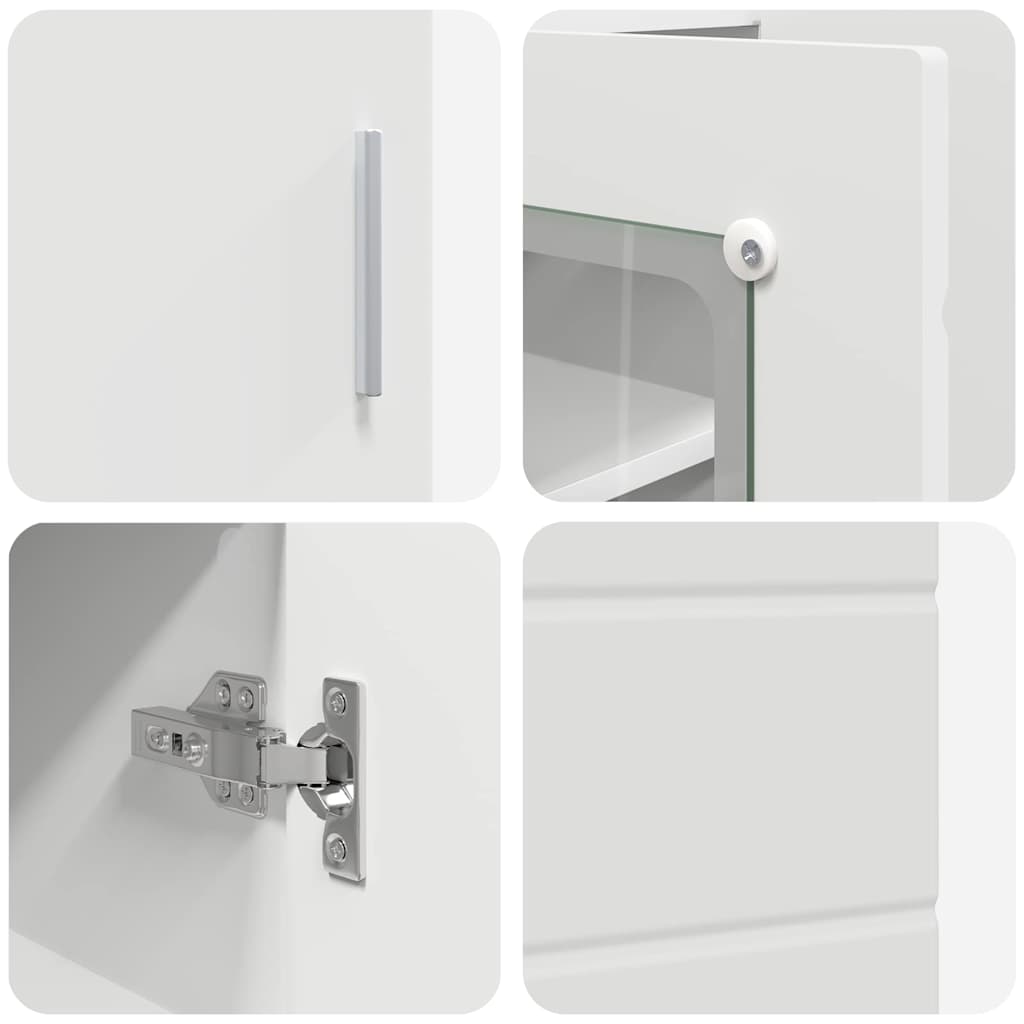 vidaXL Πλαϊνό γραφείο Λευκό 55.5 x 29 x 100 εκ Επεξεργασμένο ξύλο