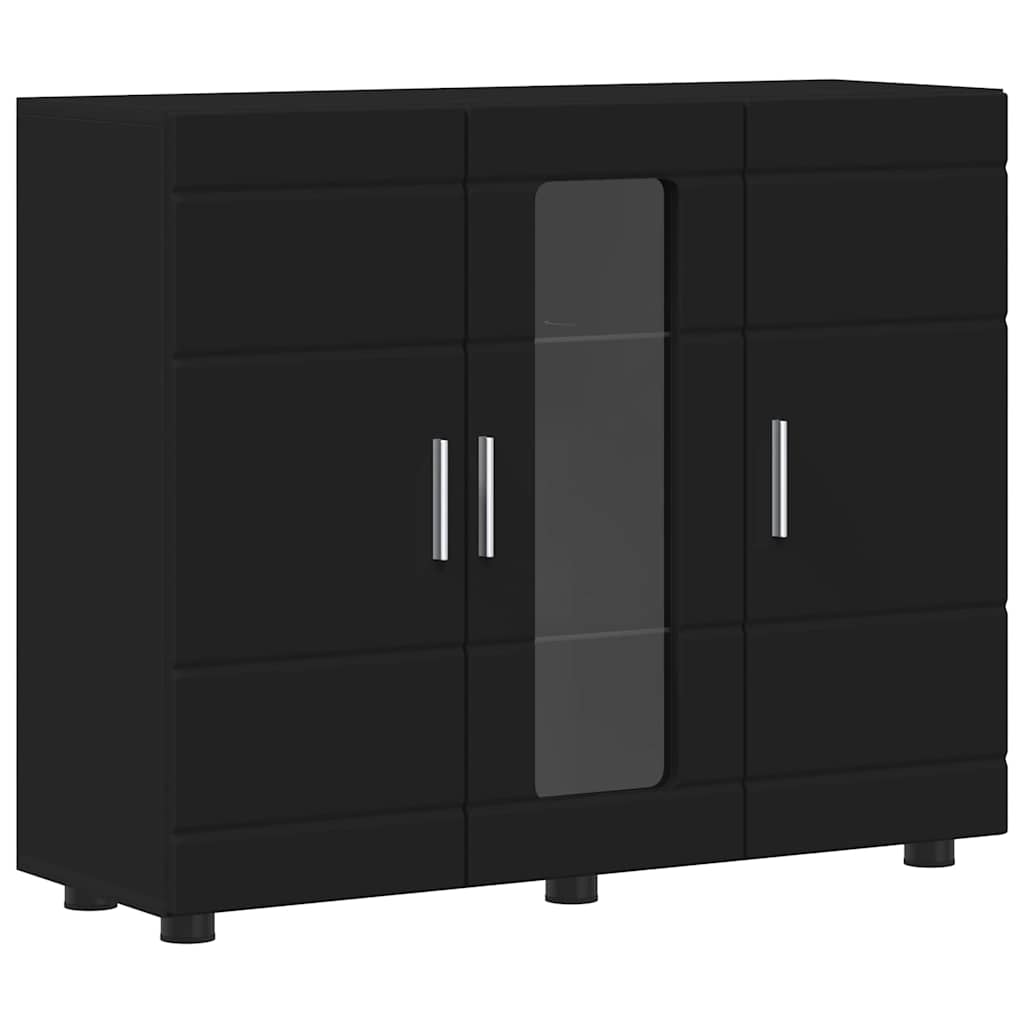 vidaXL Πλαϊνό γραφείο Μαύρο 55.5 x 29 x 100 εκ Επεξεργασμένο ξύλο