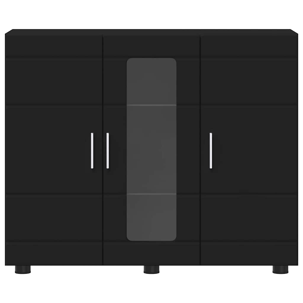 vidaXL Πλαϊνό γραφείο Μαύρο 55.5 x 29 x 100 εκ Επεξεργασμένο ξύλο