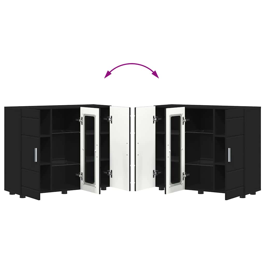 vidaXL Πλαϊνό γραφείο Μαύρο 55.5 x 29 x 100 εκ Επεξεργασμένο ξύλο