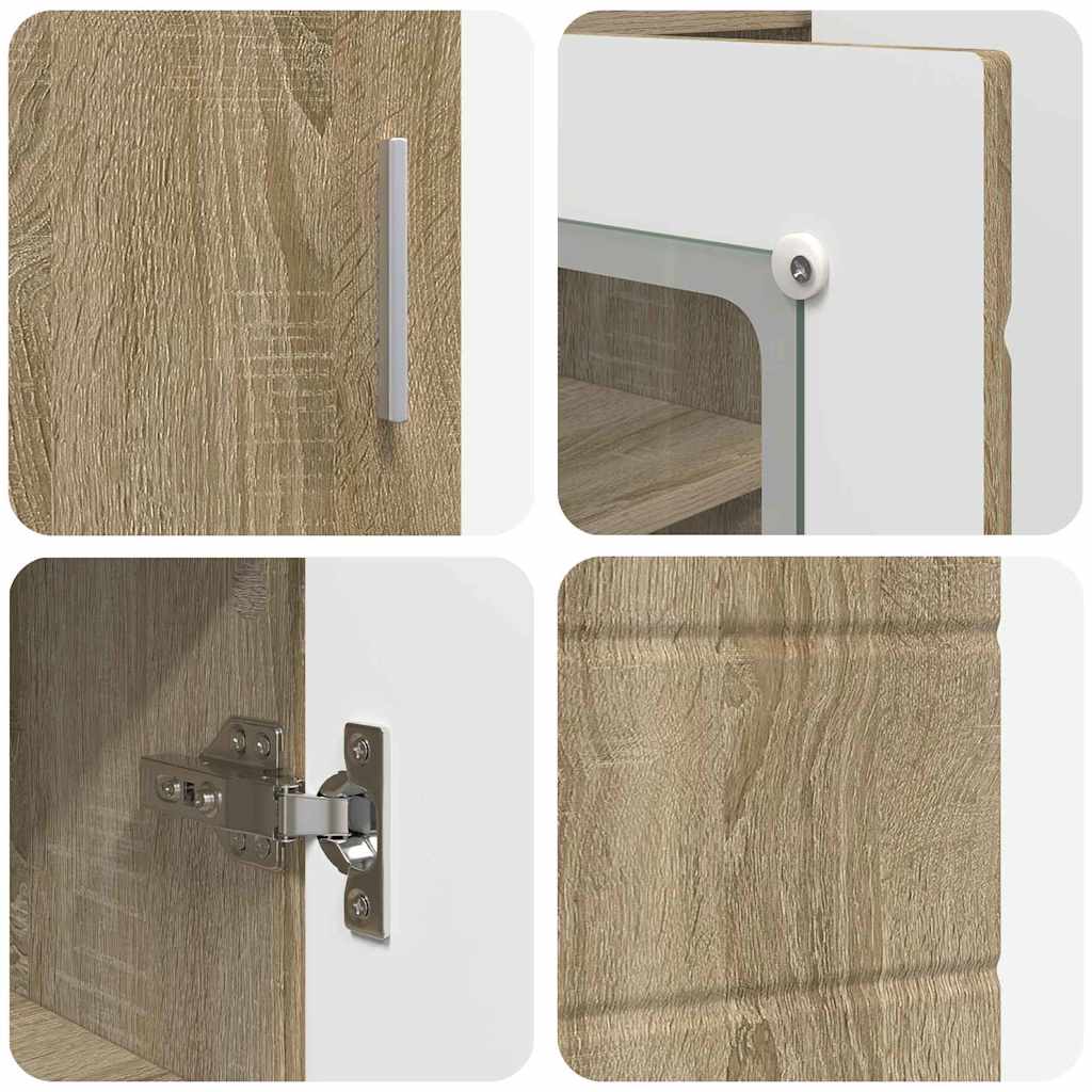 vidaXL Πλαϊνό γραφείο με ράφι με πόρτα Sonoma Δρυς 55.5 x 29 x 100 εκ