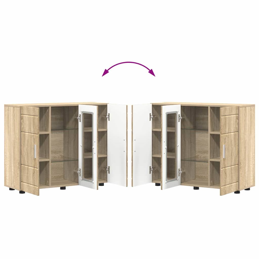 vidaXL Πλαϊνό γραφείο με αποθήκευση Sonoma Δρυς 55,5 x 29 x 100 εκ