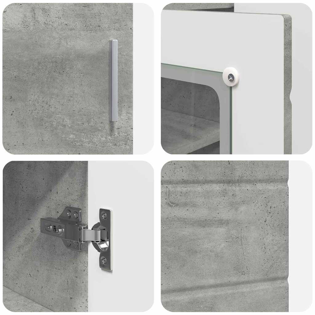 vidaXL Πλαϊνό γραφείο με ράφι Γκρι σκυροδέματος 55.5 x 29 x 100 εκ