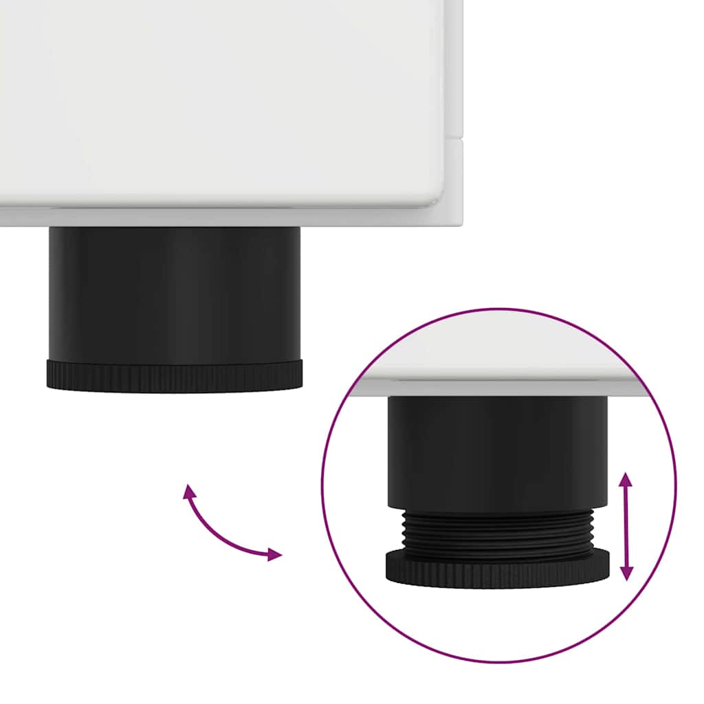 vidaXL Πλαϊνό γραφείο με ράφι Γυαλιστερό λευκό 55.5 x 29 x 100 εκ