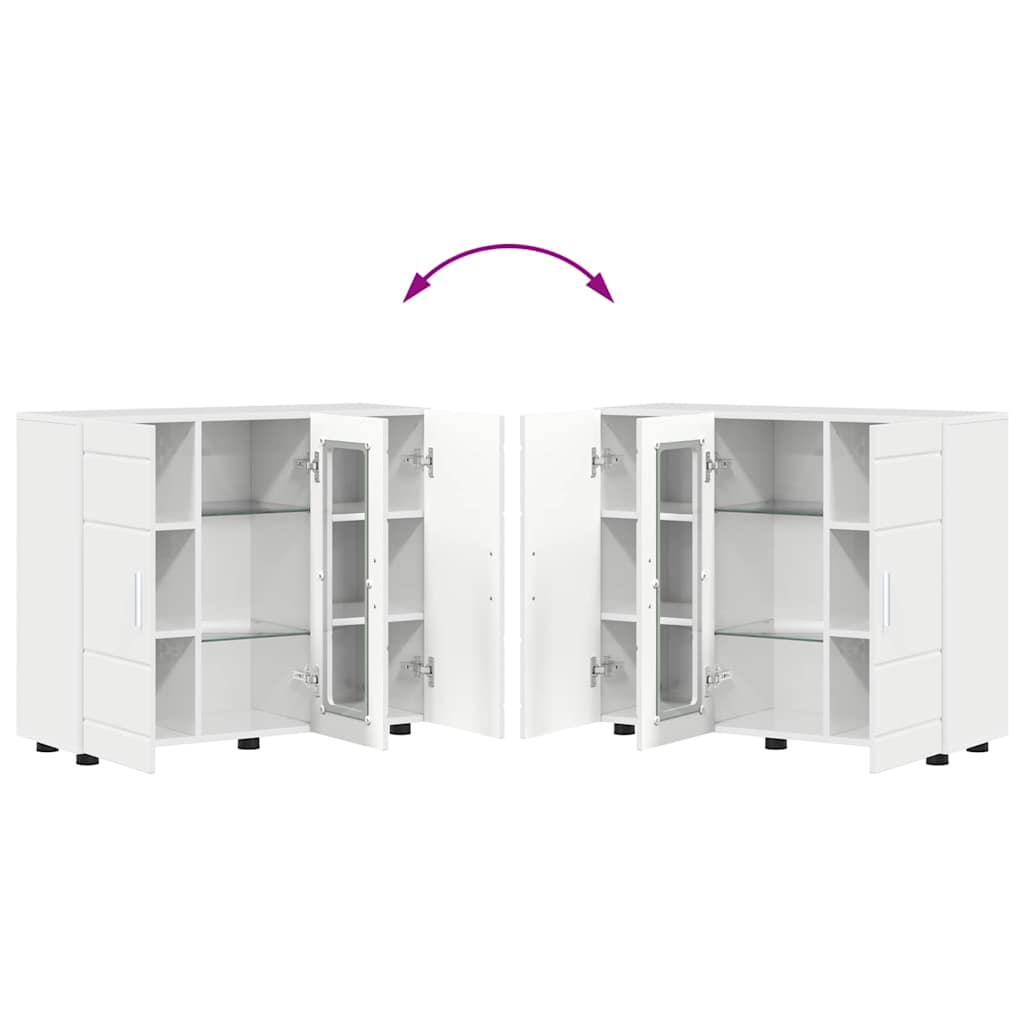 vidaXL Πλαϊνό γραφείο Γυαλιστερό λευκό 55,5 x 29 x 100 εκ