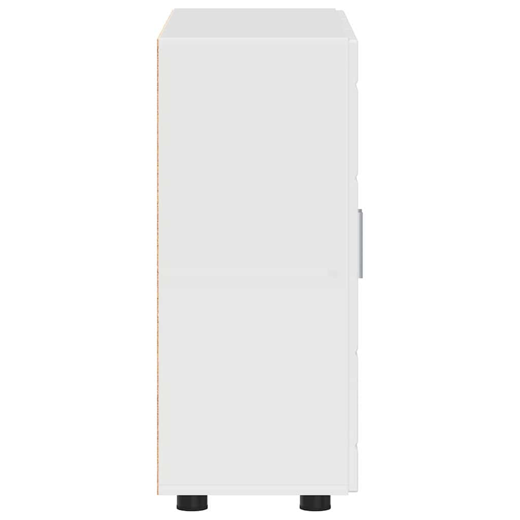 vidaXL Πλαϊνό γραφείο με ράφι Γυαλιστερό λευκό 55.5 x 29 x 100 εκ