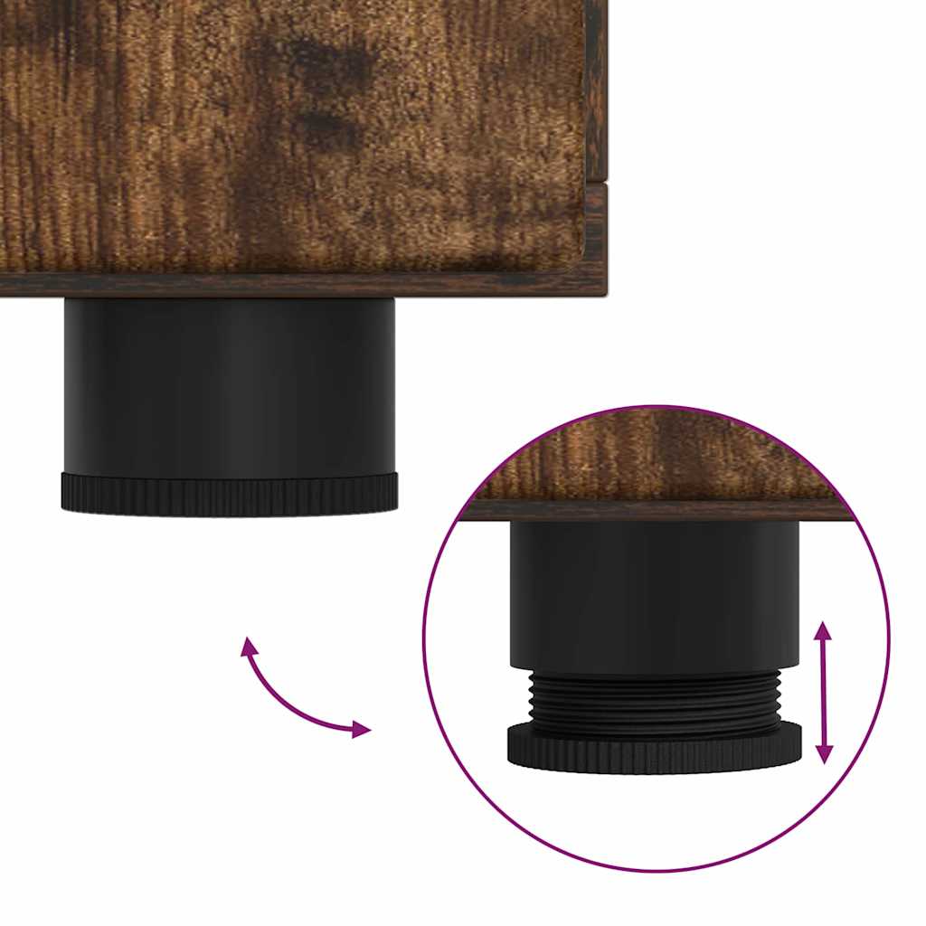 vidaXL Πλαϊνό γραφείο με ράφι Καπνιστή δρυς 55.5 x 29 x 100 εκ