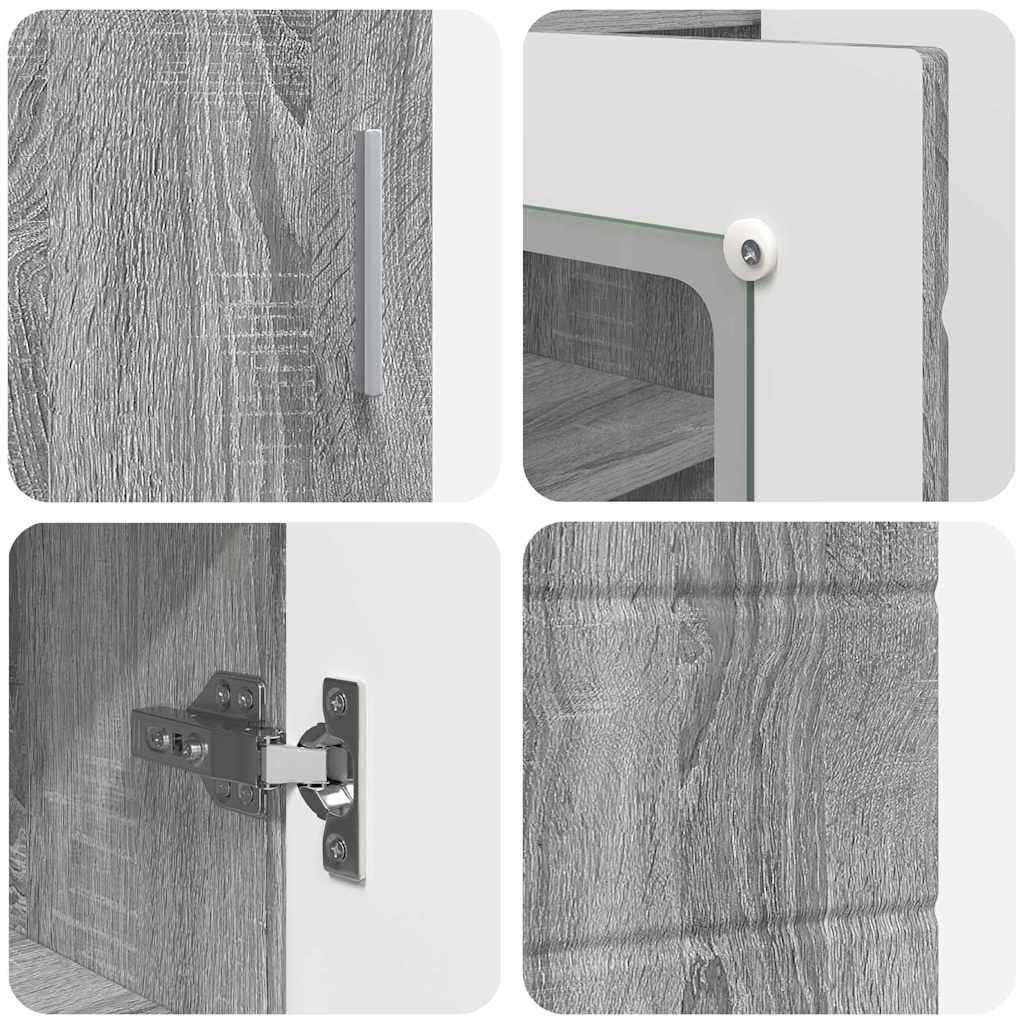 vidaXL Πλαϊνό γραφείο με ράφι με πόρτα Γκρι sonoma 55.5 x 29 x 100 εκ