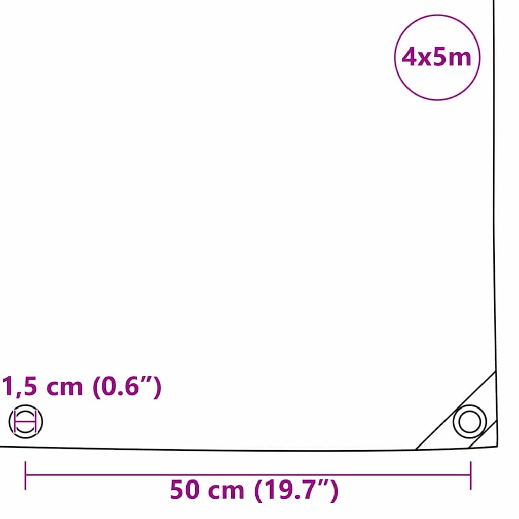 vidaXL Τέντα 650g / m² Καφέ 4 x 5 m Καμβάς με επικάλυψη PVC