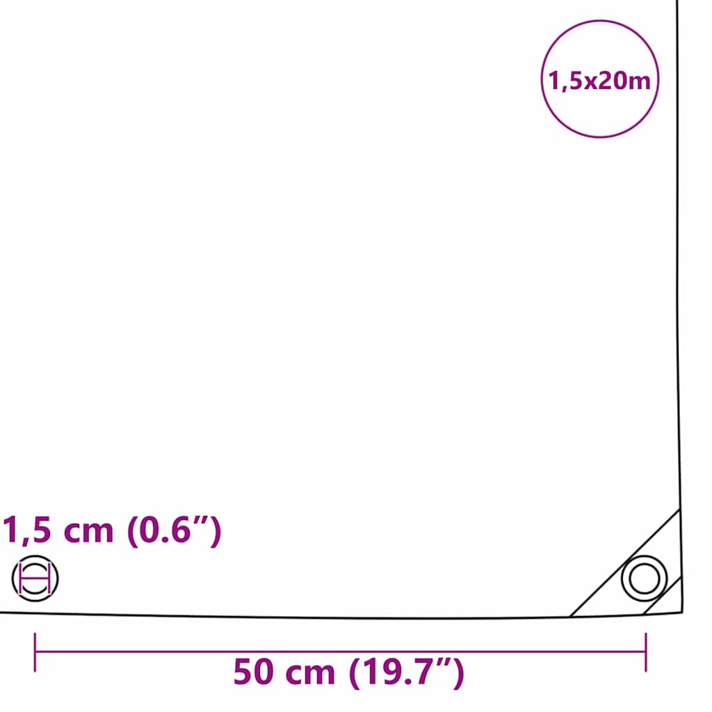 vidaXL Τέντα 650g / m² Καφέ 1,5 x 20 m Καμβάς με επικάλυψη PVC