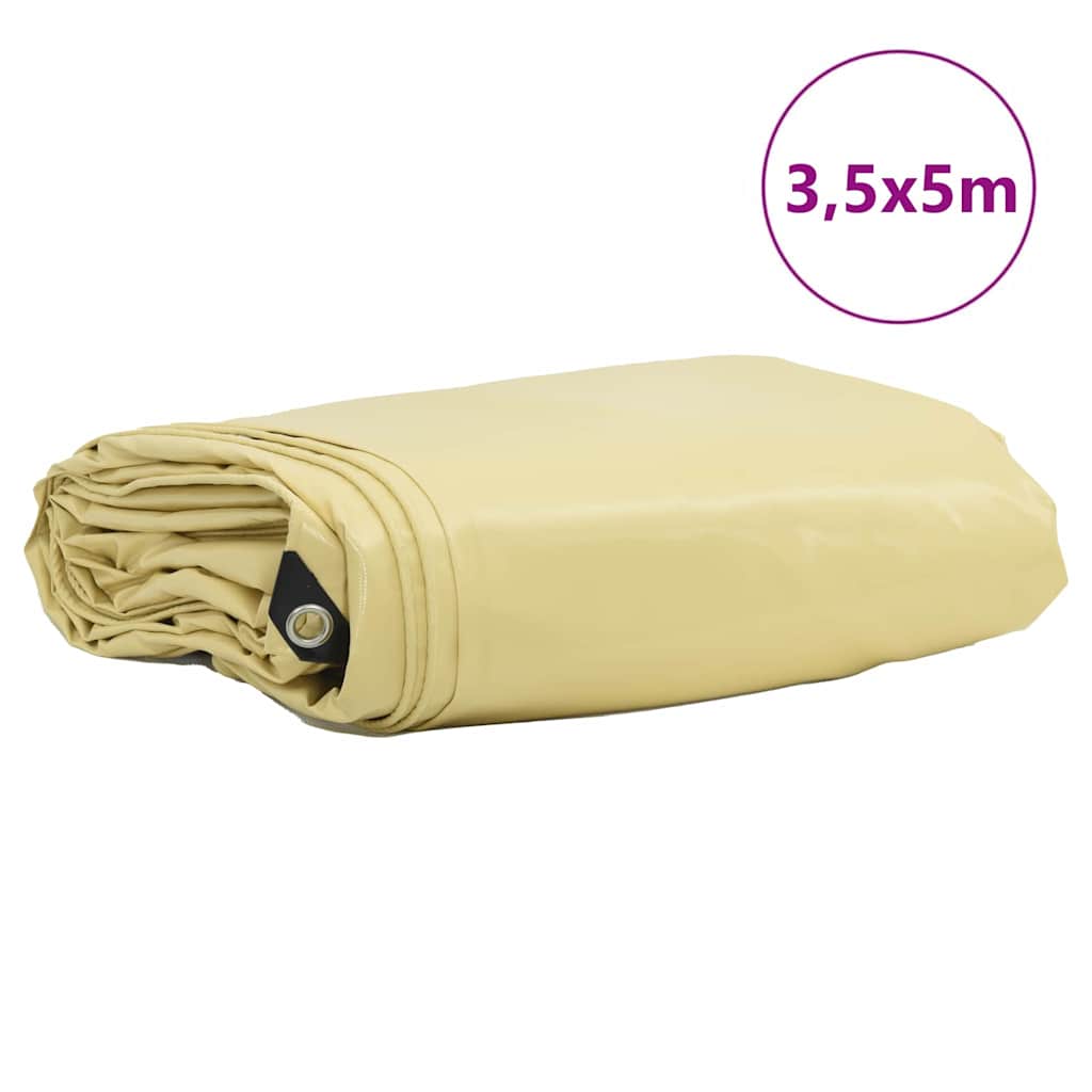 vidaXL Τέντα 650g / m² Μπεζ 3,5 x 5 m Καμβάς με επικάλυψη PVC