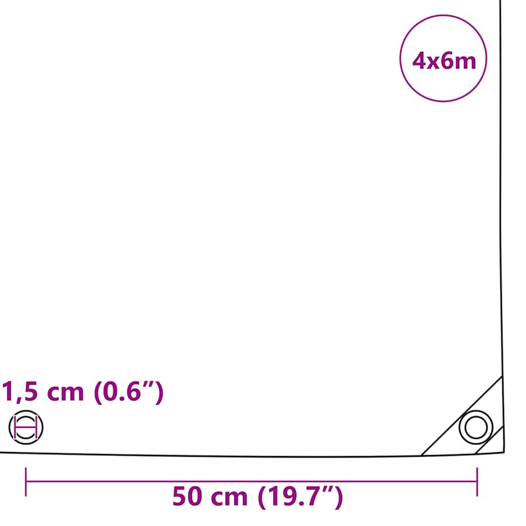 vidaXL Τέντα 650g / m² Λαδί 4 x 6 m Καμβάς με επικάλυψη PVC