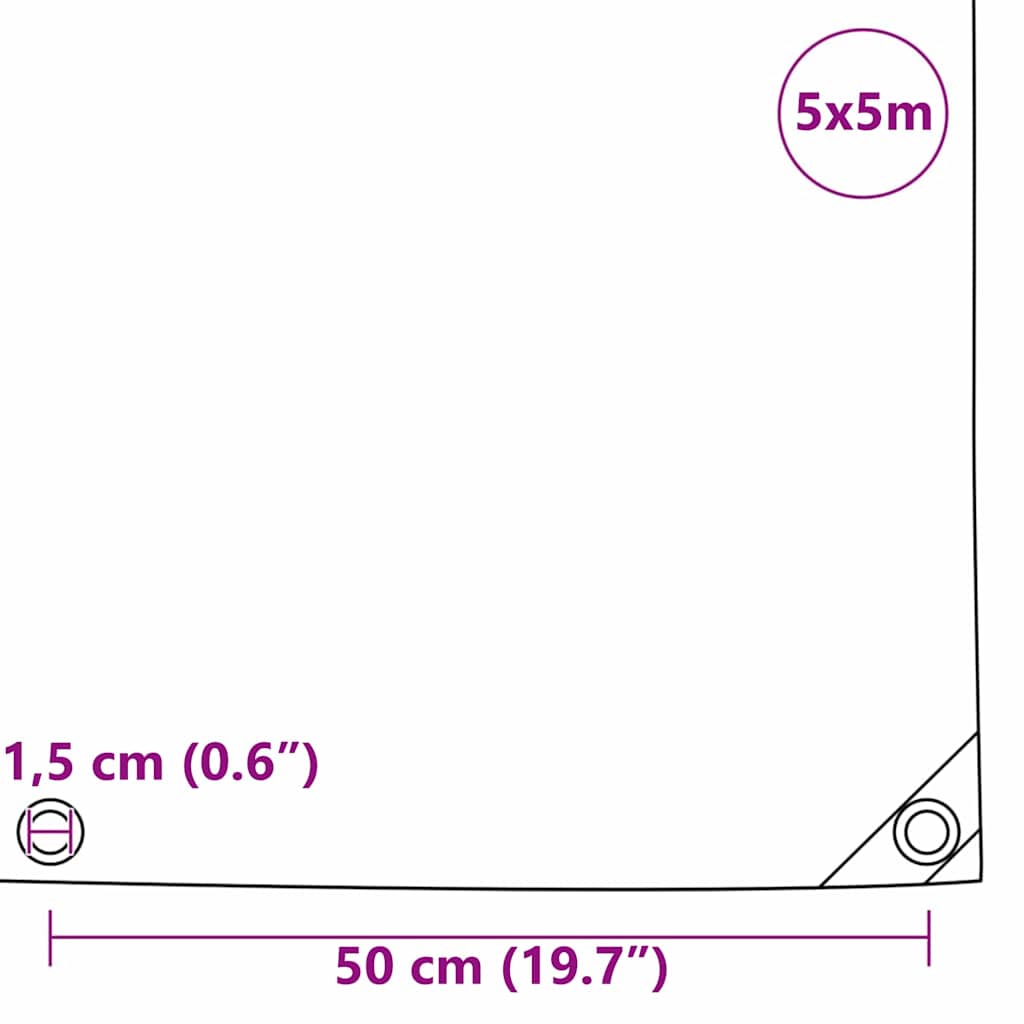 vidaXL Τέντα 650g / m² Ελιά Πράσινη 5 x 5 m Καμβάς με επικάλυψη PVC
