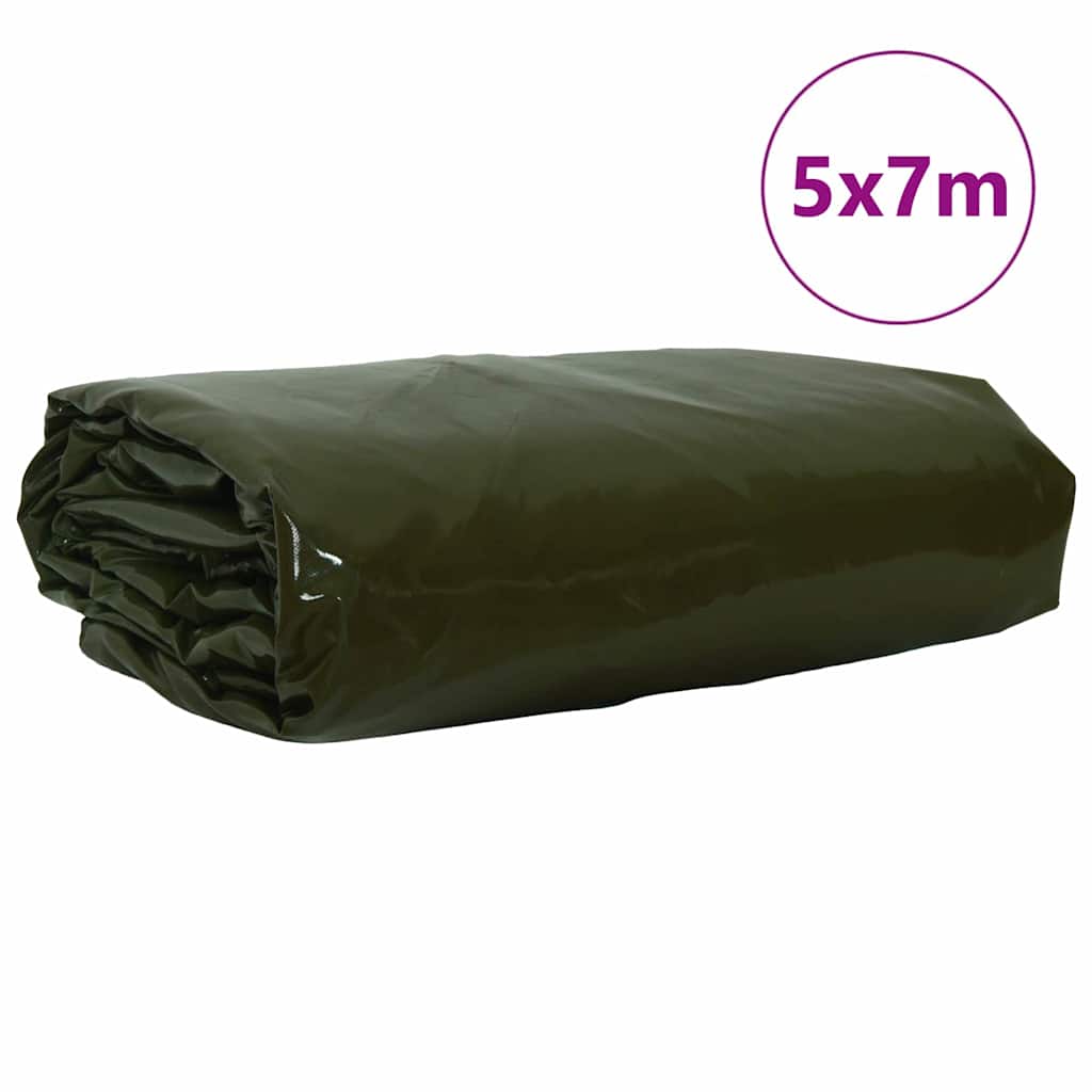 vidaXL Τέντα 650g / m² Ελιά Πράσινη 5 x 7 m Καμβάς με επικάλυψη PVC