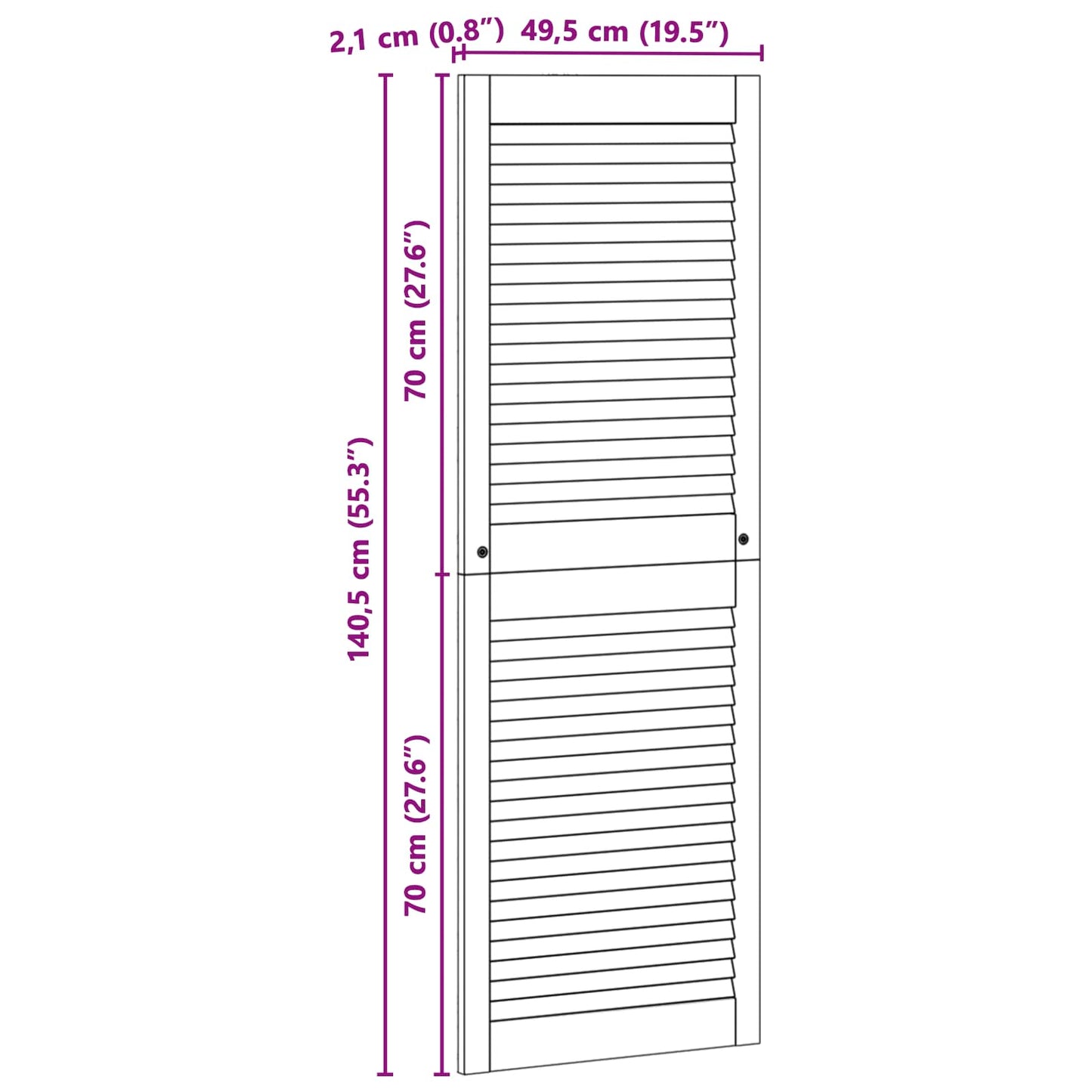 vidaXL Πόρτα Ντουλάπας με πόρτα 4 pcs Φυσικό 140.5 x 2 x 59.5 εκ
