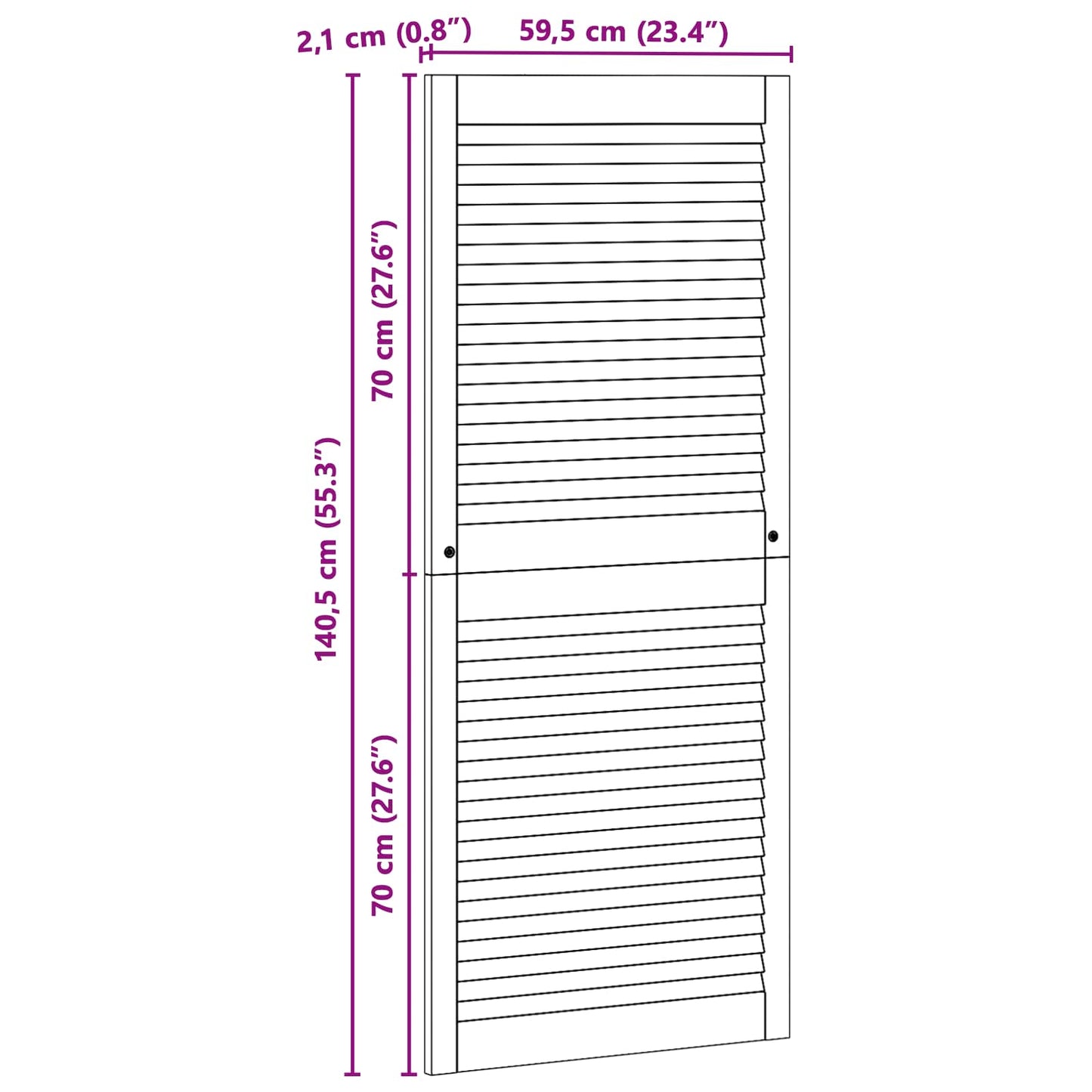 vidaXL Πόρτα Ντουλάπας με πόρτα 4 pcs Φυσικό 140.5 x 2 x 59.5 εκ