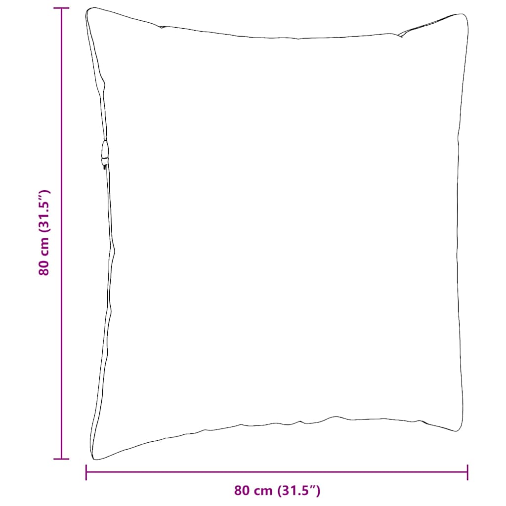 vidaXL Μαξιλάρι Καναπέ 2 pcs Μαύρο 80 x 80 cm ύφασμα
