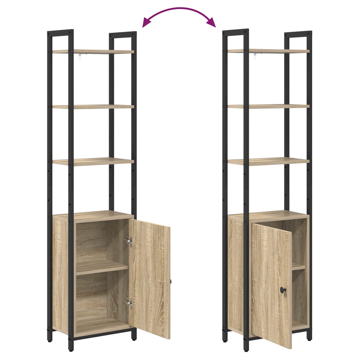 vidaXL Βιβλιοθήκη Δρύς Sonoma 40 x 24 x 161 εκ Επεξεργασμένο ξύλο