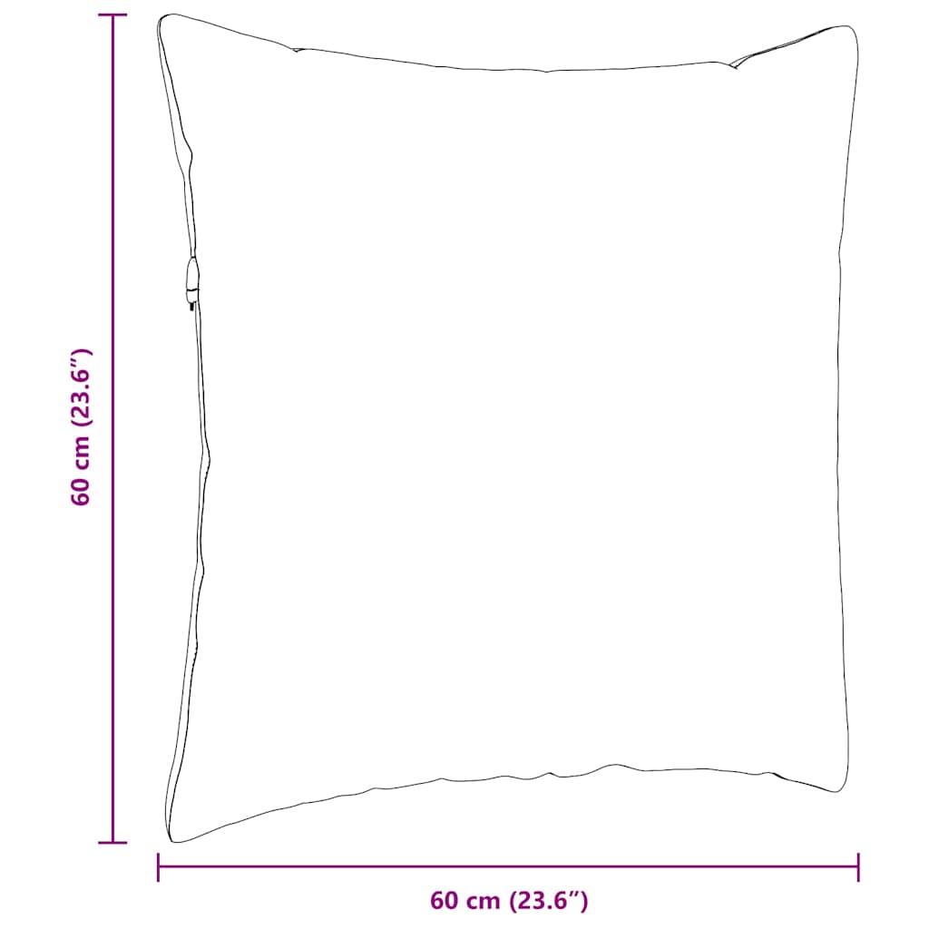 vidaXL Μαξιλάρι Καναπέ 2 pcs Μαύρο 60 x 60 cm Υφασμάτινο Κορντουρά