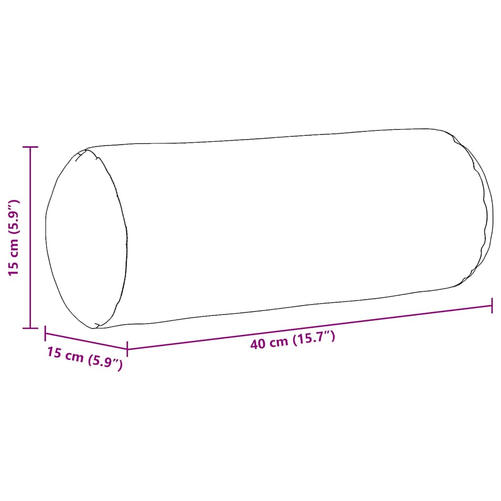 vidaXL Μαξιλάρια Στήριγμα 2 pcs Σκίουρος Γκρί Ø 15 x 40 εκ ύφασμα