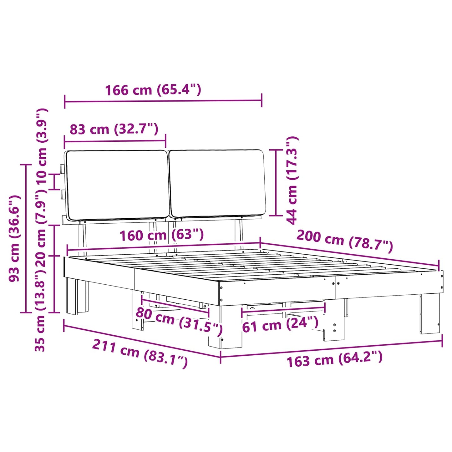 vidaXL Σκελετός Κρεβατιού με Επενδεδυμένο Κεφαλάρι Ανοιχτό γκρι