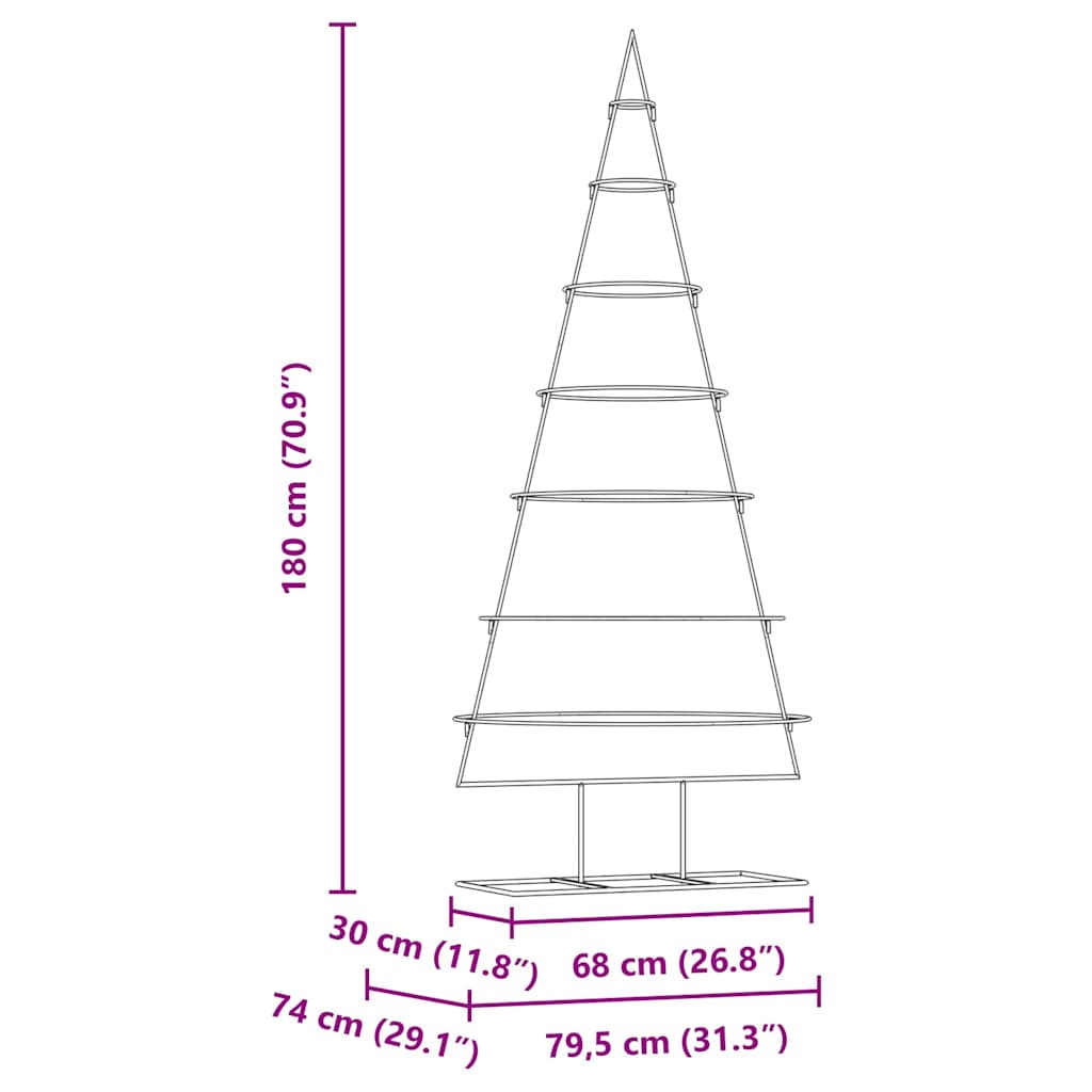 vidaXL Μεταλλικό χριστουγεννιάτικο δέντρο με βάση Χρυσό 180 cm