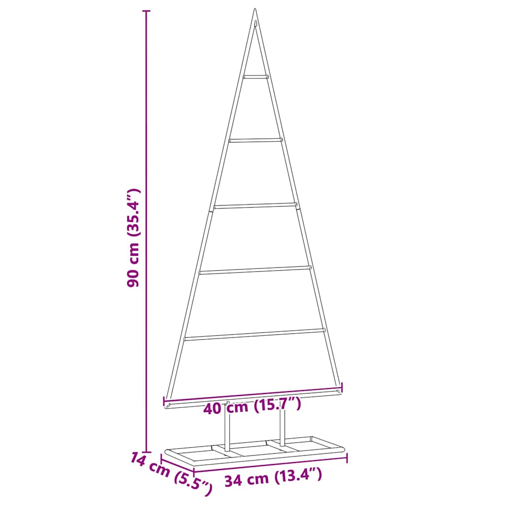 vidaXL Μεταλλικό χριστουγεννιάτικο δέντρο με βάση Χρυσό 90 cm
