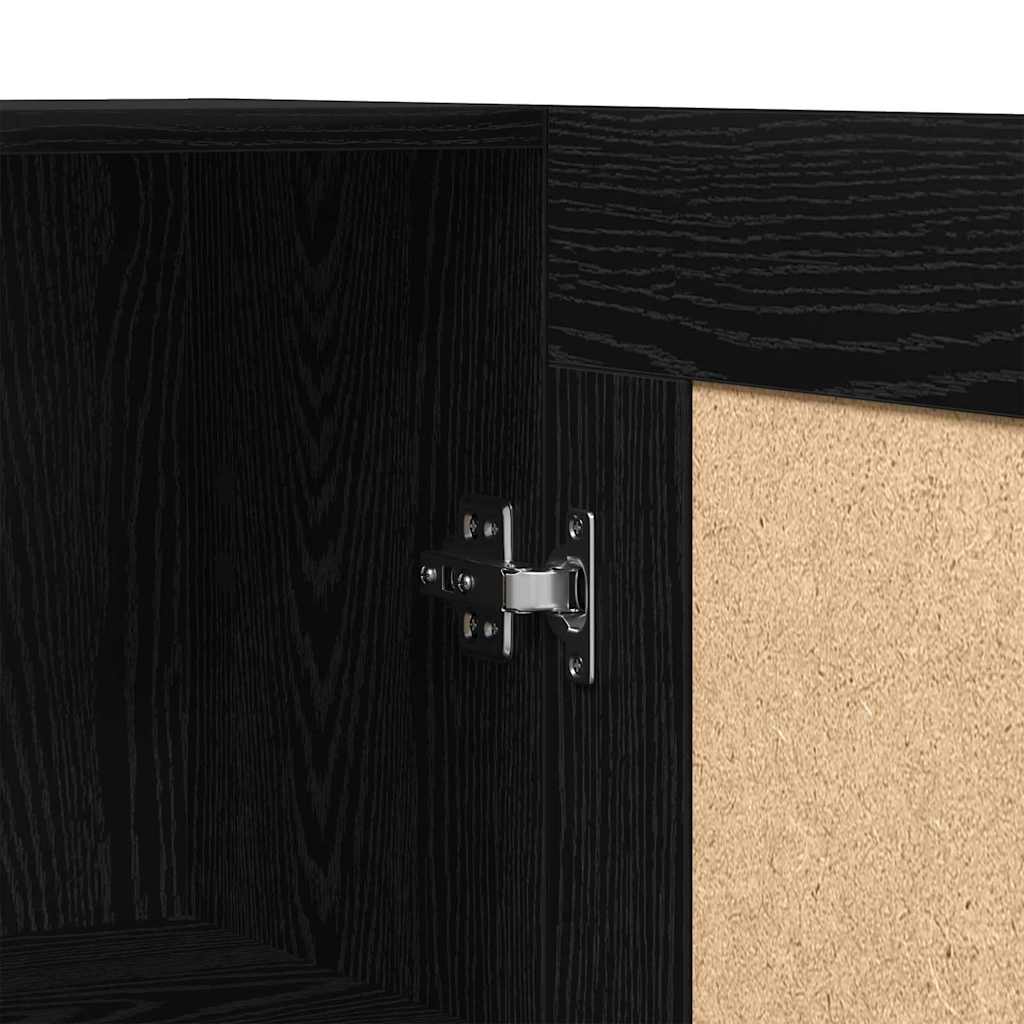 vidaXL Βιβλιοθήκη Μαύρη δρυς 82.5 x 30.5 x 185 cm Επεξεργασμένο ξύλο