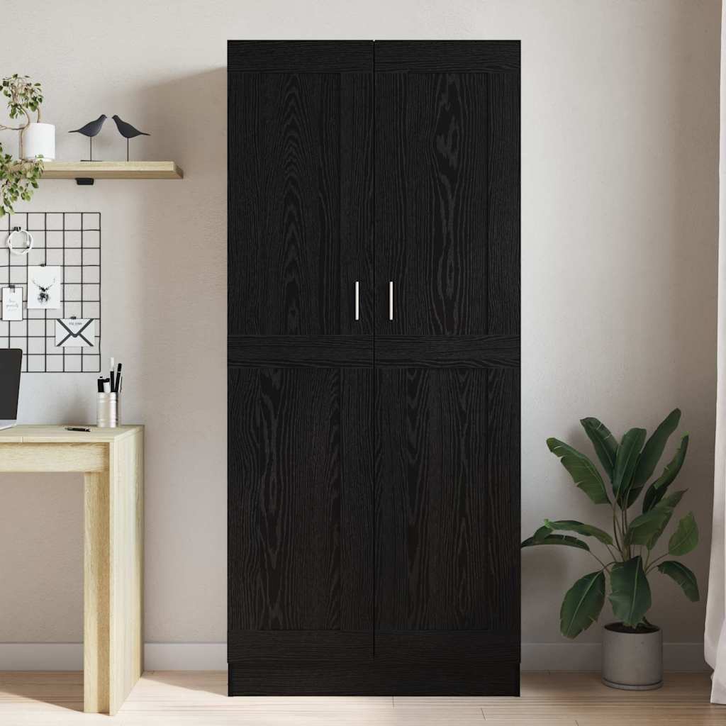vidaXL Βιβλιοθήκη Μαύρη δρυς 82.5 x 30.5 x 185 cm Επεξεργασμένο ξύλο