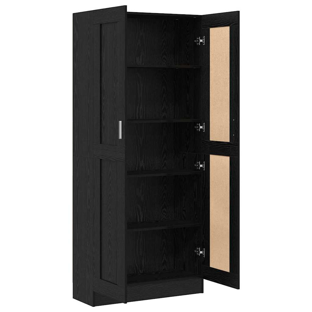 vidaXL Βιβλιοθήκη Μαύρη δρυς 82.5 x 30.5 x 185 cm Επεξεργασμένο ξύλο