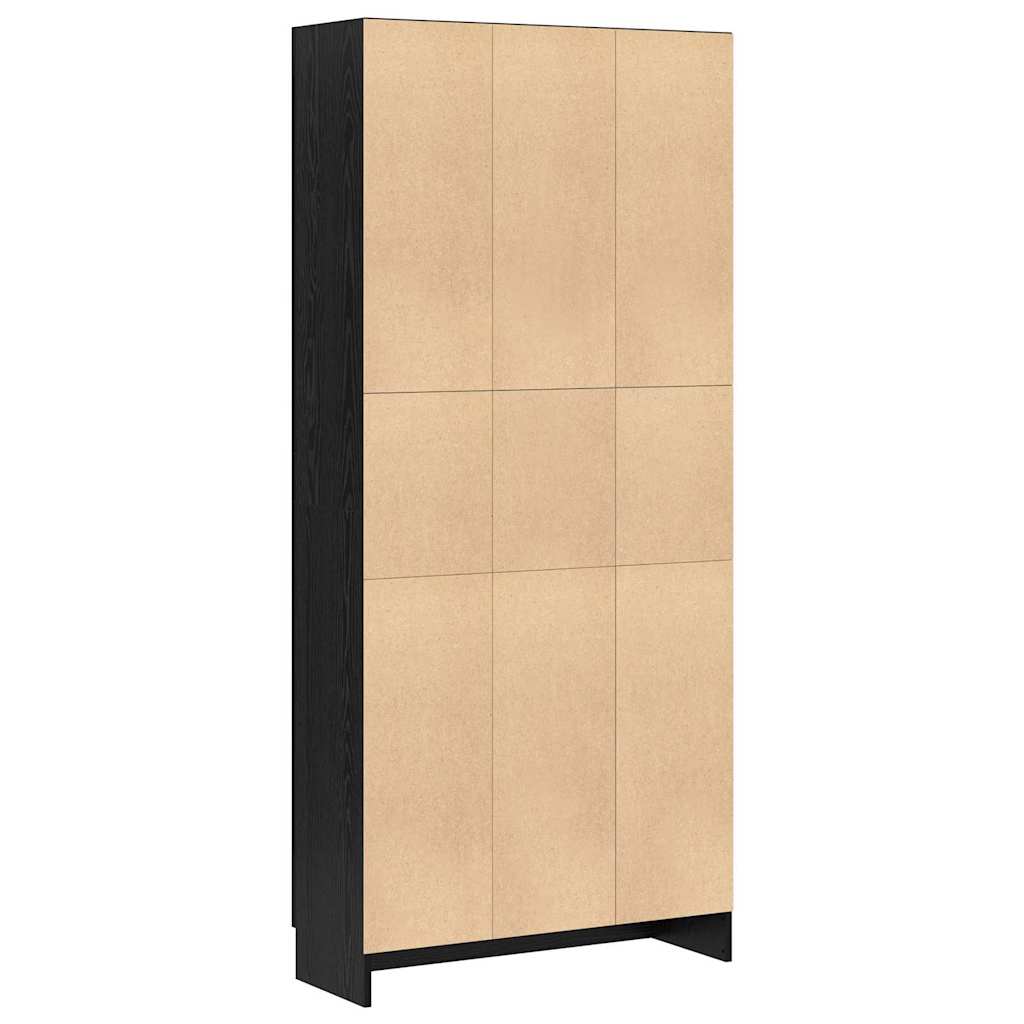 vidaXL Βιβλιοθήκη Μαύρη δρυς 82.5 x 30.5 x 185 cm Επεξεργασμένο ξύλο