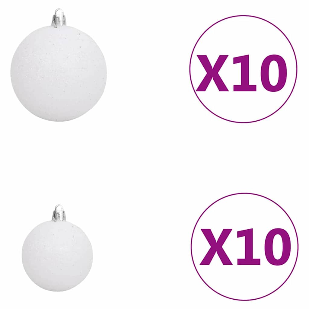 vidaXL Slim Χριστουγεννιάτικο Δέντρο 300 LEDs & Σετ Μπάλας & Χιονισμένο Πράσινο 180 cm