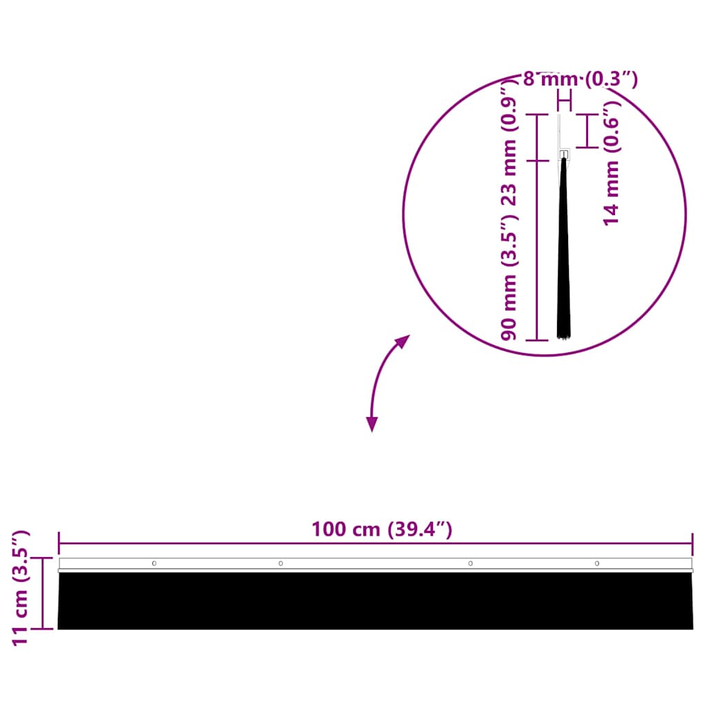 vidaXL Σφραγίδες πόρτας με βούρτσες που προσαρτώνται 12 pcs Λευκό