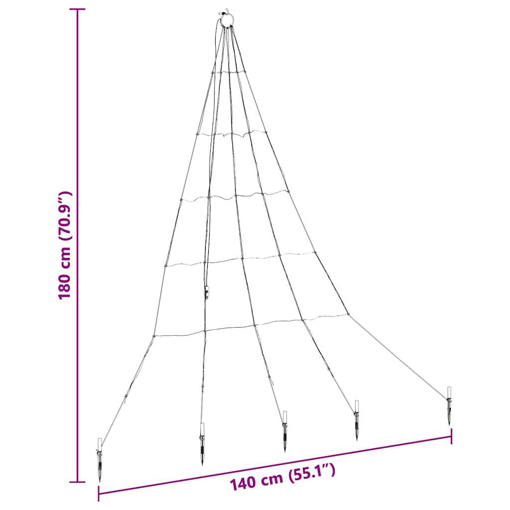 vidaXL LED Χριστουγεννιάτικο Δέντρο Ψυχρό λευκό 511 εκ Μέταλλο