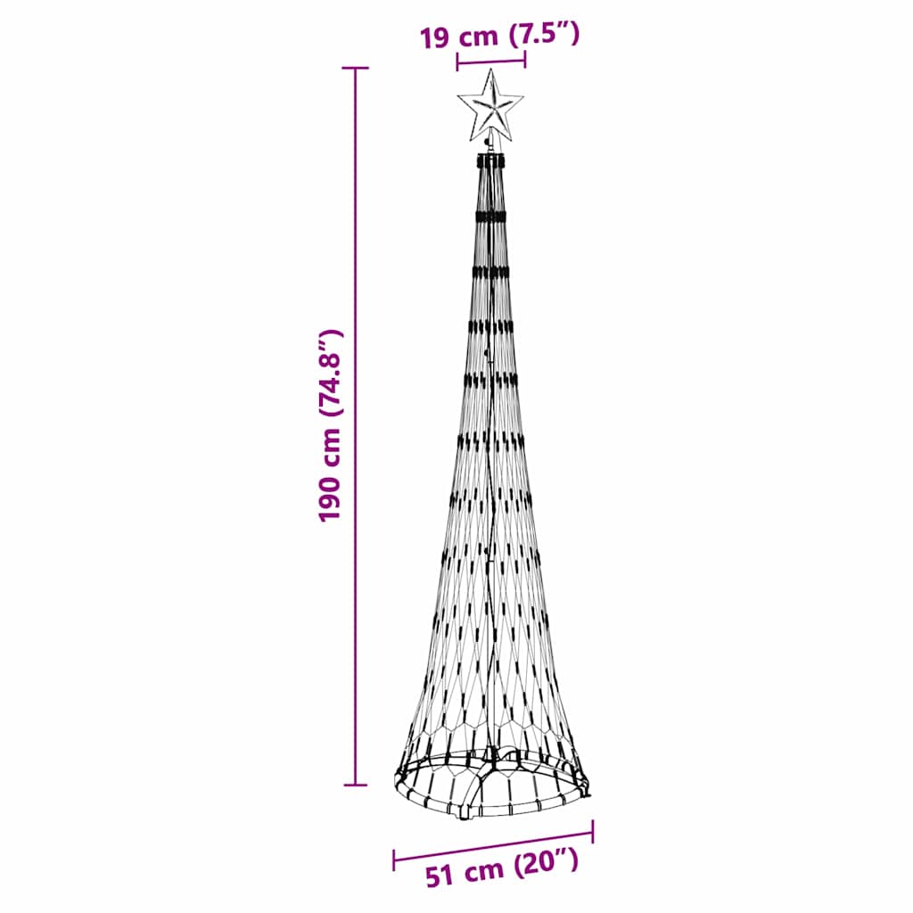 vidaXL LED Χριστουγεννιάτικο Δέντρο Πολύχρωμο 138.5 x 138.5 x 399 εκ